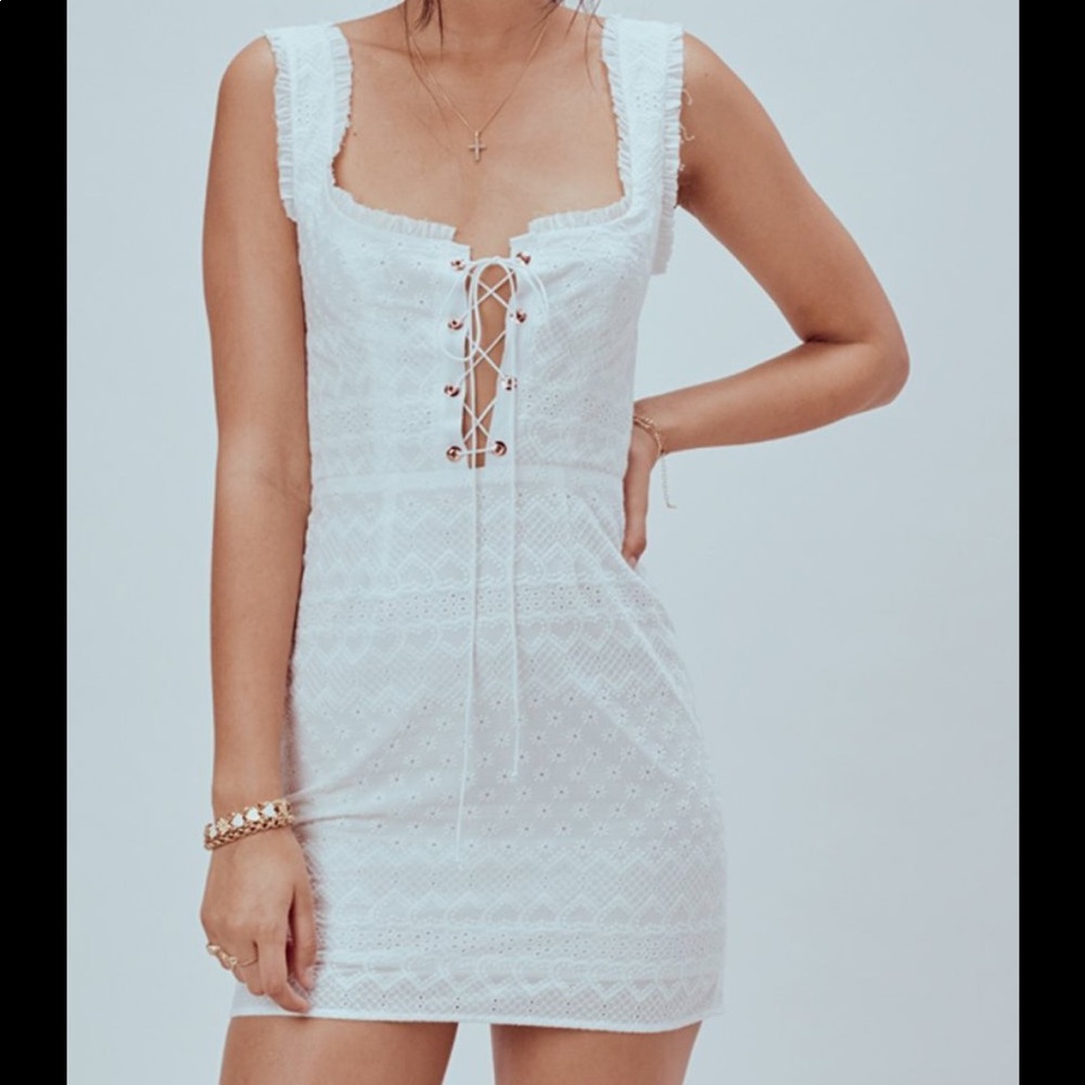 For Love & Lemons Charlotte eyelet mini dress